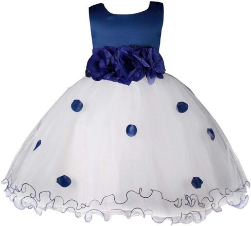 Pink Promise Flower Petals Ruffled Tulle Wedding Party Girl Princess Dress in Saudi Arabia