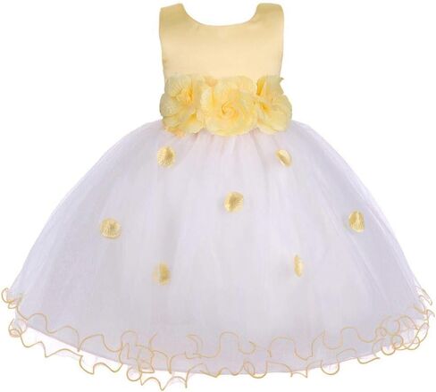 Pink Promise Flower Petals Ruffled Tulle Wedding Party Girl Princess Dress in Saudi Arabia