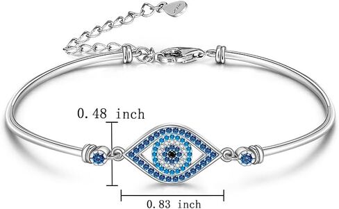 Evil Eye Bracelets for Women 925 Sterling Silver Greek Blue Evil Eye Bracelet for Protection Gifts Good Lucky Adjustable Chain Charm Jewelry in Saudi Arabia