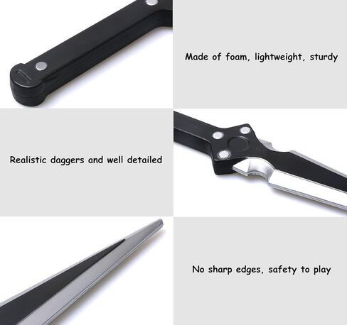 DAYSTART 14'' PU Foam Dagger Prop, Non-Functional Costume Short Sword with Plastic Core for Adult Cosplay, Halloween Display in Saudi Arabia