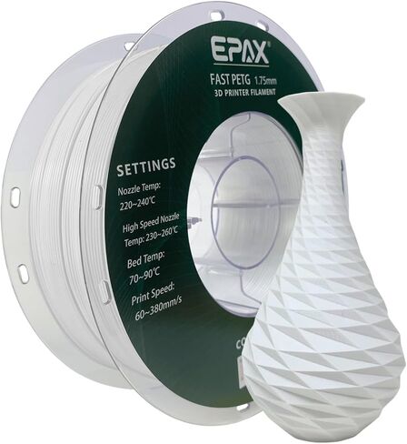 خيوط طابعة PETG ثلاثية الأبعاد سريعة الزجاج باللون الرمادي مقاس 1.75 مم، خيوط طباعة ثلاثية الأبعاد PETG عالية السرعة، دقة الأبعاد +/- 0.03 مم، بكرة 1 كجم in Kuwait