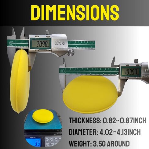 وسادات لوضع المكياج من الألياف الدقيقة مقاس 4 بوصات، أداة وضع شمع السيارة، باللون الأصفر، 8 عبوات بدون ضغط وتلميع إسفنجي للسيارة والحمام وتنظيف الجلود والتلميع الدقيق in Kuwait