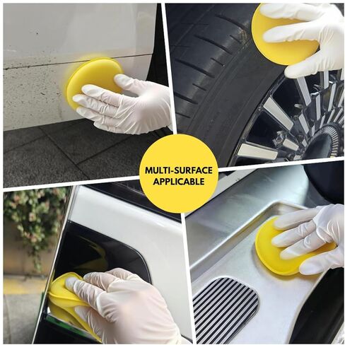 وسادات لوضع المكياج من الألياف الدقيقة مقاس 4 بوصات، أداة وضع شمع السيارة، باللون الأصفر، 8 عبوات بدون ضغط وتلميع إسفنجي للسيارة والحمام وتنظيف الجلود والتلميع الدقيق in Kuwait