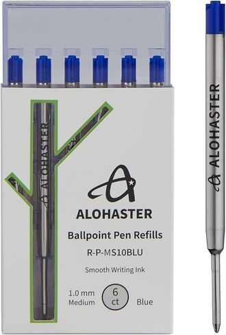 Refills, for Parker Ballpoint Pens, Smooth Writing Ink, 1.0 mm, Black, 6 Count in Kuwait