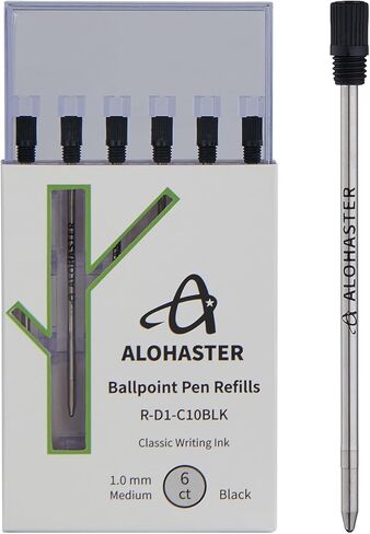 عبوات قلم حبر جاف، D1، حبر الكتابة الكلاسيكي، 1.0 مم، أسود، عدد 6 in Kuwait