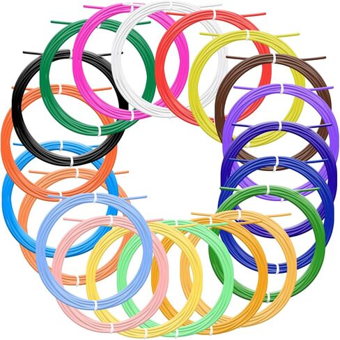 3D Pen Filament,PLA 3D Doodler Pen Filament Refills,230°C No-Clog Flow, 1.75mm, 20 Colors in Pack, 15 feet per Color, Works with SCRIB3D, PIKA3D, MYNT3D and Most Other 3D Printing Pens in Kuwait