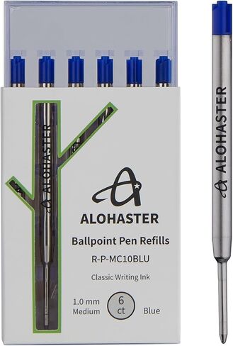 Refills, for Parker Ballpoint Pens, Classic Writing Ink, 1.0 mm, Black, 6 Count in Kuwait