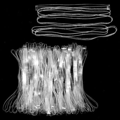 50 Pcs Clear Rubber Bands Large Rubber Bands Transparent Stretchable Rubberband 200x5mm Heavy Duty Elastic Silicone Band for Home Office Crafts Securing Thick Files Garbage Can Kitchen Restaurant in Saudi Arabia