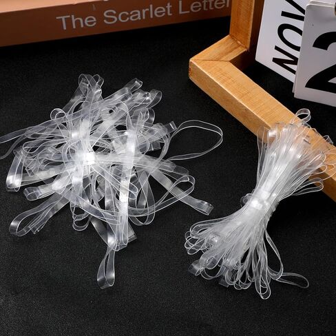 50 Pcs Clear Rubber Bands Large Rubber Bands Transparent Stretchable Rubberband 200x5mm Heavy Duty Elastic Silicone Band for Home Office Crafts Securing Thick Files Garbage Can Kitchen Restaurant in Saudi Arabia