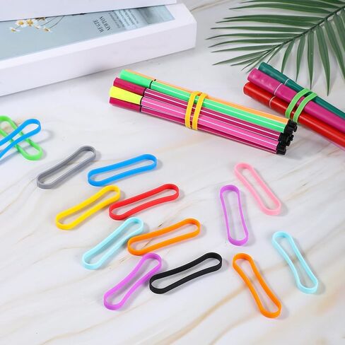 30 Pcs Silicone Rubber Bands 3 Inches Colored Rubber Band Office Supplies Elastic Silicone Bands for Wallet Card Cooking Boxes Wraps Notebook Gift Packing in Saudi Arabia