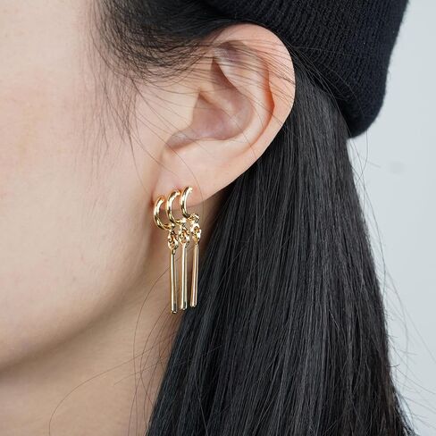 One Piece Anime Earrings Jewelry 2 Piece Set for Men and Women, Just One Ear Piercing, Zoro Cosplay Anime Lovers Stuff Cool Accessories (Gold) in Saudi Arabia