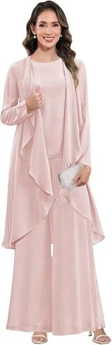 3 قطع من بدلات أم العروس، ملابس سهرة رسمية بأكمام طويلة من الشيفون مع سترات in Kuwait