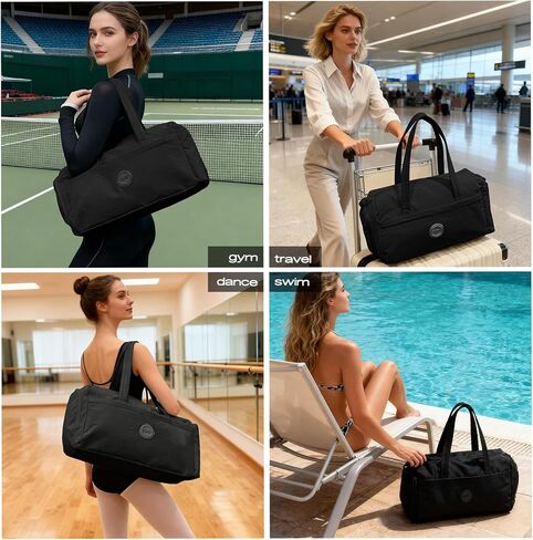 حقيبة رياضية صغيرة للنساء، حقيبة رياضية صغيرة لصالة الألعاب الرياضية مع حجرة للأحذية وجيب مبلل للسفر أثناء ممارسة اليوجا in Kuwait