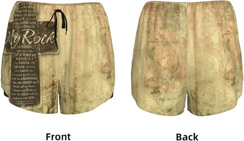 Women's Workout Shorts 2 in 1 Christian Bible Verse The Lord is My Rock Print Running Athletic Gym Shorts in Saudi Arabia