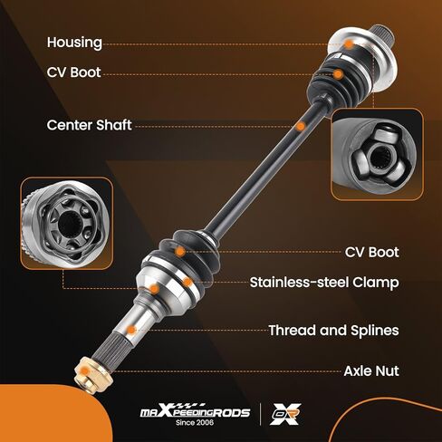 maXpeedingrods Pair (2) Rear CV Axle Shaft Assembly for Yamaha Rhino 450 2006-2009, Rhino 660 2004-2007, Left and Right Side, Replace# 5UG-F530W-00-00, 5UG-F530W-00-00 in Saudi Arabia