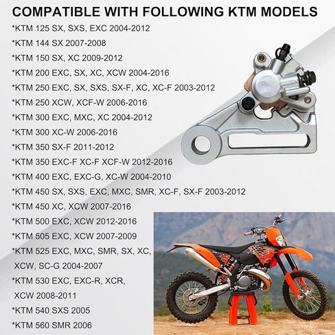 Rear Brake Caliper with Pads Compatible with KTM 125 144 150 200 250 300 350 400 450 500 505 525 530 540 560 SX, SXF, SXS, SMR, XCF, XC, EXC 2003-2016 OEM # 54813080044 in Saudi Arabia