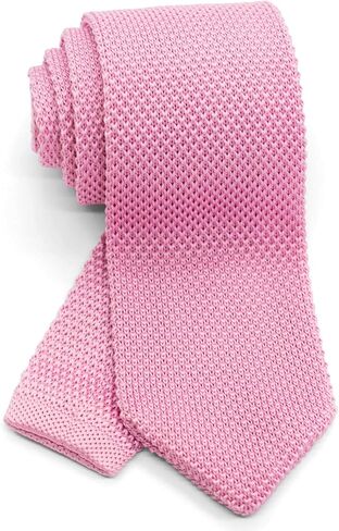 Men's Pointed Knit Tie Necktie Width 2.75 inches Washable Solid Color Powder Pink in Kuwait
