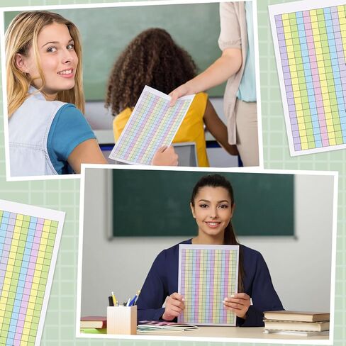 80 Sheets Colored Graph Paper Pad 11.69"x8.26" Math Notebook Grid 1/2 Inch Squares Large Quad Ruled Grid A4 Pastel Squares Graphing Paper for Handwriting Planning Dyslexia People in Kuwait