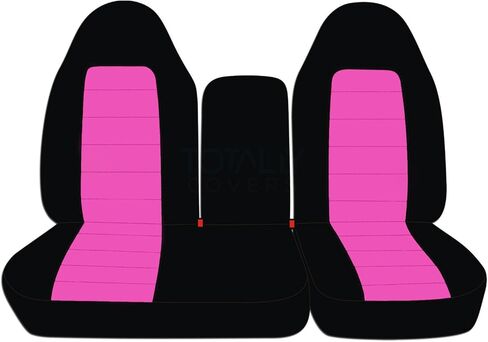 Totally Covers Compatible with 1997-2000 Ford F-150 Two-Tone Truck Seat Covers (Front 40/60 Split Bench) with Opening Center Console/Solid Armrest: Black & Red (21 Colors) F-Series F150 in Saudi Arabia