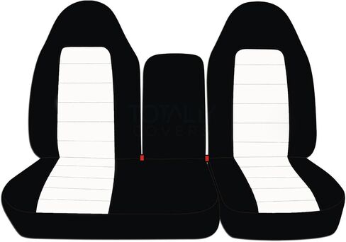 Totally Covers Compatible with 1997-2000 Ford F-150 Two-Tone Truck Seat Covers (Front 40/60 Split Bench) with Opening Center Console/Solid Armrest: Black & Red (21 Colors) F-Series F150 in Saudi Arabia