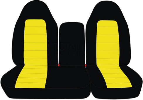 Totally Covers Compatible with 1997-2000 Ford F-150 Two-Tone Truck Seat Covers (Front 40/60 Split Bench) with Opening Center Console/Solid Armrest: Black & Red (21 Colors) F-Series F150 in Saudi Arabia