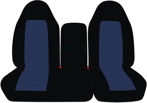Totally Covers Compatible with 1997-2000 Ford F-150 Two-Tone Truck Seat Covers (Front 40/60 Split Bench) with Opening Center Console/Solid Armrest: Black & Red (21 Colors) F-Series F150 in Saudi Arabia