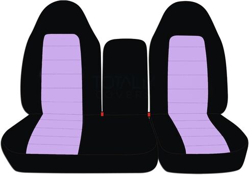 Totally Covers Compatible with 1997-2000 Ford F-150 Two-Tone Truck Seat Covers (Front 40/60 Split Bench) with Opening Center Console/Solid Armrest: Black & Red (21 Colors) F-Series F150 in Saudi Arabia