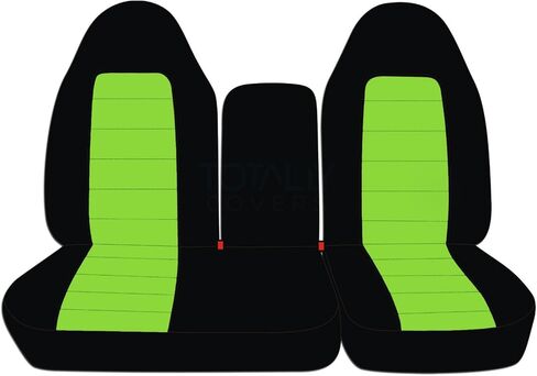 Totally Covers Compatible with 1997-2000 Ford F-150 Two-Tone Truck Seat Covers (Front 40/60 Split Bench) with Opening Center Console/Solid Armrest: Black & Red (21 Colors) F-Series F150 in Saudi Arabia