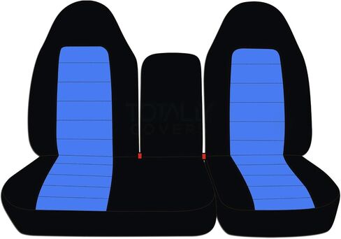 Totally Covers Compatible with 1997-2000 Ford F-150 Two-Tone Truck Seat Covers (Front 40/60 Split Bench) with Opening Center Console/Solid Armrest: Black & Red (21 Colors) F-Series F150 in Saudi Arabia