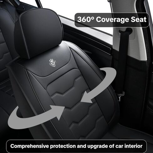 2000-2005 Car Seat Cover for Toyota Echo Base, Black Car Seat Covers, Waterproof Leather, 5 Piece Full Set, Non-Slip, Easy to Clean and Install, Protect and Upgrade Seats in Saudi Arabia