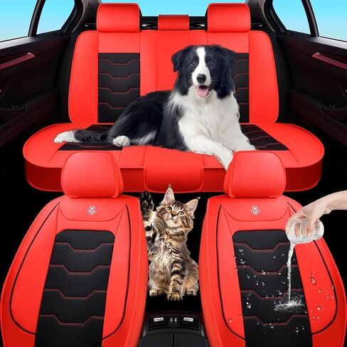2000-2005 Car Seat Cover for Toyota Echo Base, Black Car Seat Covers, Waterproof Leather, 5 Piece Full Set, Non-Slip, Easy to Clean and Install, Protect and Upgrade Seats in Saudi Arabia