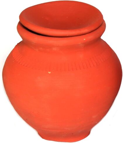 Mitti Kalash Soil Earthen Clay Terracotta Mud Mati for Puja Marriages Karvachoth Pot Grahpravesh Earthenware | AE000311-03 (5 inches) in Saudi Arabia