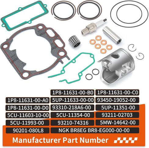 Top End Rubuild Kit STD Bore 66.4mm Piston For Yamaha YZ250 YZ250X 2005-2024 1P8-11631-00-A0 in Saudi Arabia