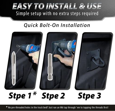 مثبتات ربط لسرير الشاحنة شديدة التحمل لسيارة Ford F150 F250 F350 Raptor 2015-2025، 4 عبوات من أدوات ربط البضائع مع صنبور M6، تحل محل FL3Z-9928408-AB وFL3Z-99000A64-B in Kuwait