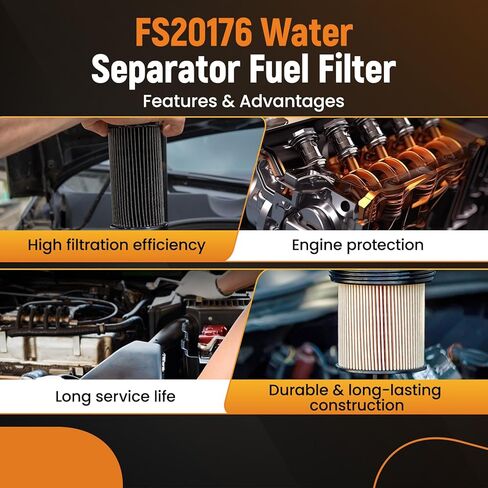 Maxpeedingrods 6 قطعة فلتر الوقود FS20176 لمحرك الديزل DD13 DD15 DD16. بديل لـ R61709، DDER61709، PF46235، RAIR61709 in Saudi Arabia