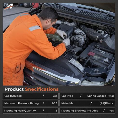 خزان سائل التبريد متوافق مع Dodge Ram ProMaster 1500 2500 3500 2014-2021، خزان استعادة المحرك 1L 20.3PS استبدال #603-832 in Kuwait