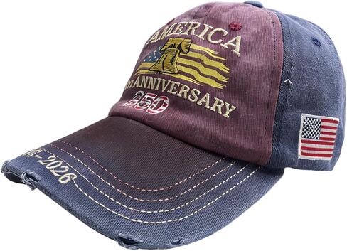 250th Anniversary USA Hat,Adjustable American Hat Embroidered Patriotic Hats for Men&Women in Saudi Arabia