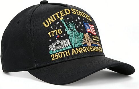 250th Anniversary USA Hat,Adjustable American Hat Embroidered Patriotic Hats for Men&Women in Saudi Arabia