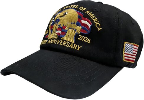 250th Anniversary USA Hat,Adjustable American Hat Embroidered Patriotic Hats for Men&Women in Saudi Arabia