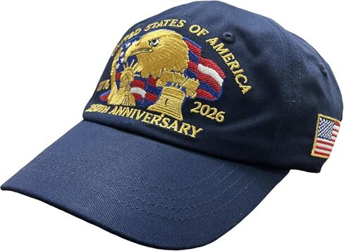 250th Anniversary USA Hat,Adjustable American Hat Embroidered Patriotic Hats for Men&Women in Saudi Arabia