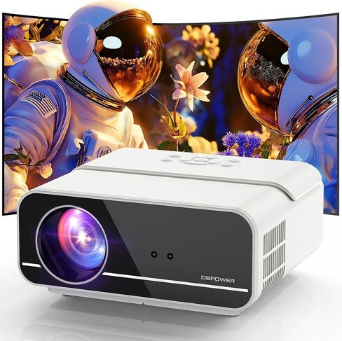 [Auto Focus/Keystone] DBPOWER Projector 4K with 5G WiFi and Bluetooth, 600ANSI FHD Native 1080P Outdoor Movie Projector with 4P4D/PPT/Zoom, Mini Home Projector Compatible w iOS/Android/HDMI/TV Stick in Kuwait