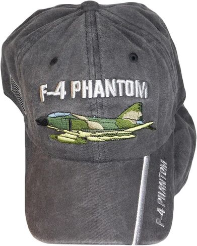 Trade Winds F-4 Phantom USA Flag Grey Gray Cotton Adjustable Embroidered Cap Hat - Officially Licensed in Saudi Arabia