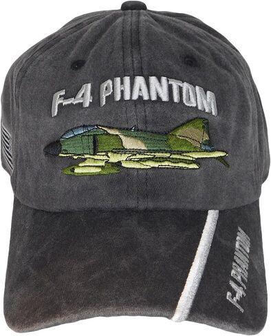 Trade Winds F-4 Phantom USA Flag Grey Gray Cotton Adjustable Embroidered Cap Hat - Officially Licensed in Saudi Arabia