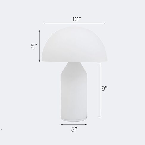 Brightech Venus Glass - مصباح طاولة معاصر مقاس 14 بوصة مع غطاء وجسم زجاجي - مصباح طاولة فريد من نوعه على شكل فطر - مصابيح إضاءة LED قابلة للتعتيم لقراءة غرفة النوم، ديكور رائع لغرف المعيشة والمكاتب in Saudi Arabia