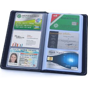 Book Style Business Name Card Holder PU Leather Business ID Credit Card Organizer Professional Cards Booklet for Men and Women (90 Slots/Brown)