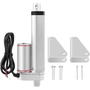 Walfront 100mm Stroke Linear Actuator 24V Small Electric Linear Actuator Cylinder Lift Stroke Heavy Duty 750N Maximum Push Linear Actuator with Mounting Brackets