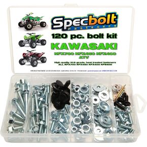 120pc Specbolt Kawasaki KFX450R KFX700 ATV Bolt Kit for Maintenance & Restoration OEM Spec Fasteners KFX 450 700 400