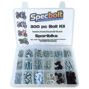 Street Bike Bolt Kit Fits Honda, Kawasaki, Suzuki and Yamaha Sport Bikes CBR600RR, CBR1000RR, GSX-R600, GXS-R750, ZX-7R, ZX-6R, ZX-10R, YZF-R1, YZF-R6, YZF-R7