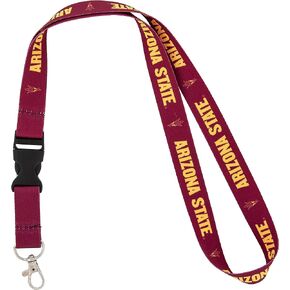 Desert Cactus Arizona State University Lanyard Sun Devils ASU Car Keys ID Badge Holder Lanyard Keychain Detachable Breakaway Snap Buckle (Red)