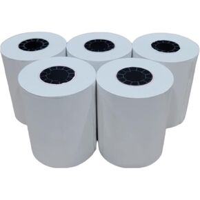 2 1/4" x 85' White Thermal Paper Credit Card & Cash Register Tape - Pack of 10 Rolls